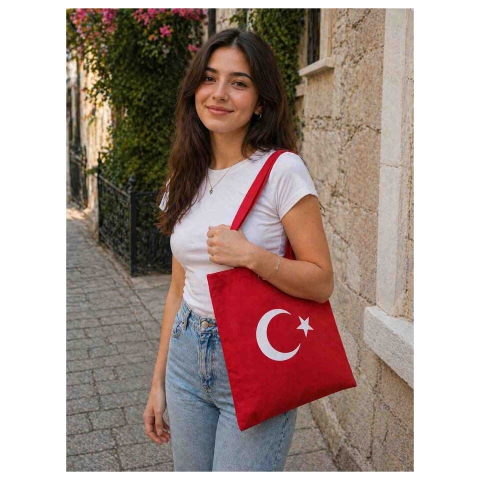 Ayyıldız baskılı askılı çanta