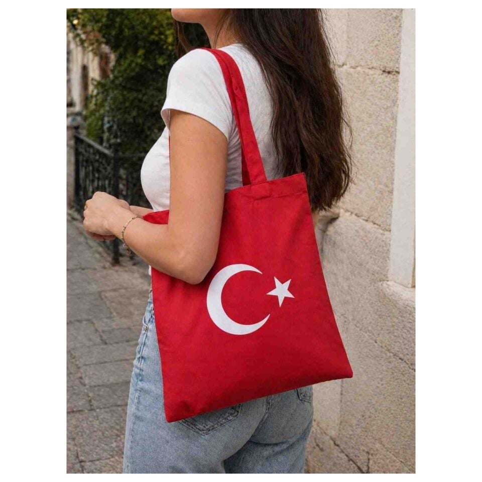 Ayyıldız baskılı askılı çanta
