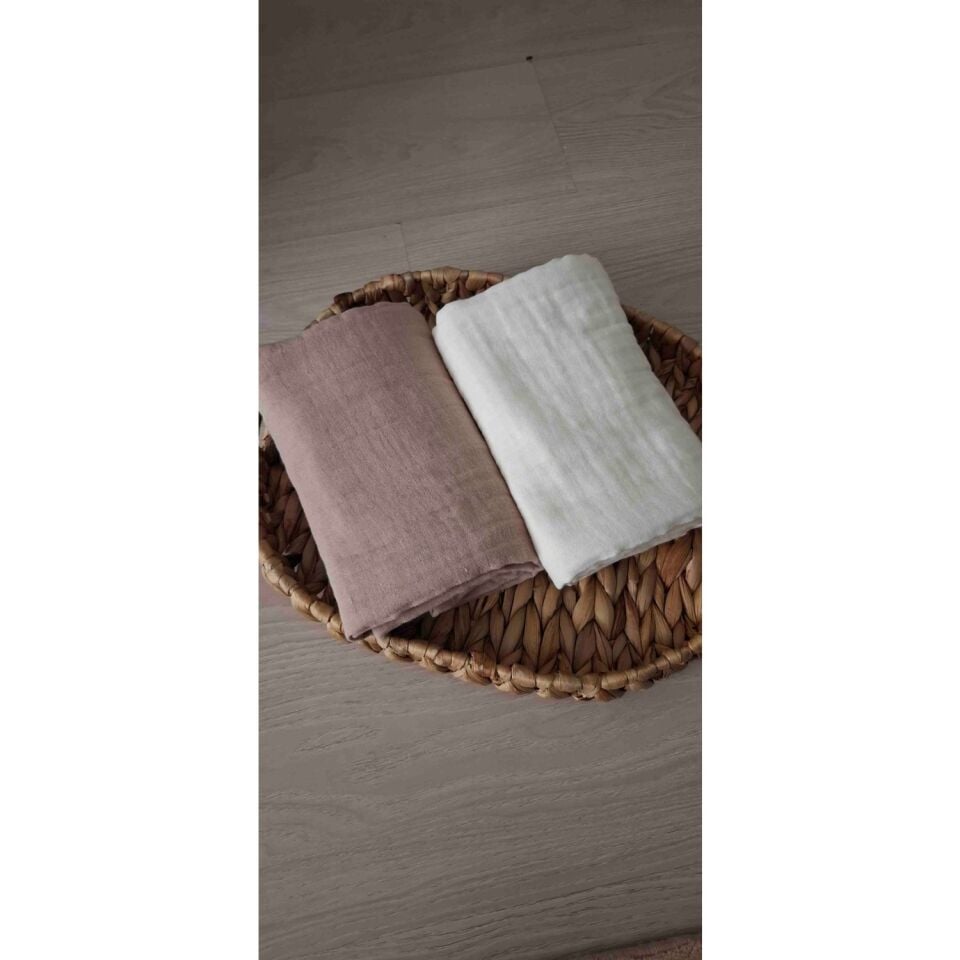 Dery Collection 2 Adet 3 katlı Müslin Bebek Örtüsü  90X100