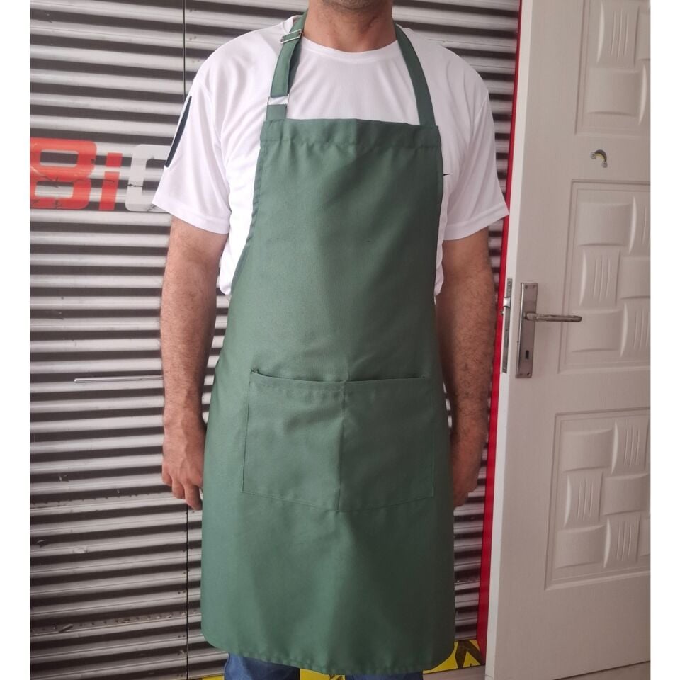 Dery Collection Yeşil Mutfak Önlüğü ayar askılı leke ve sıvı itici
