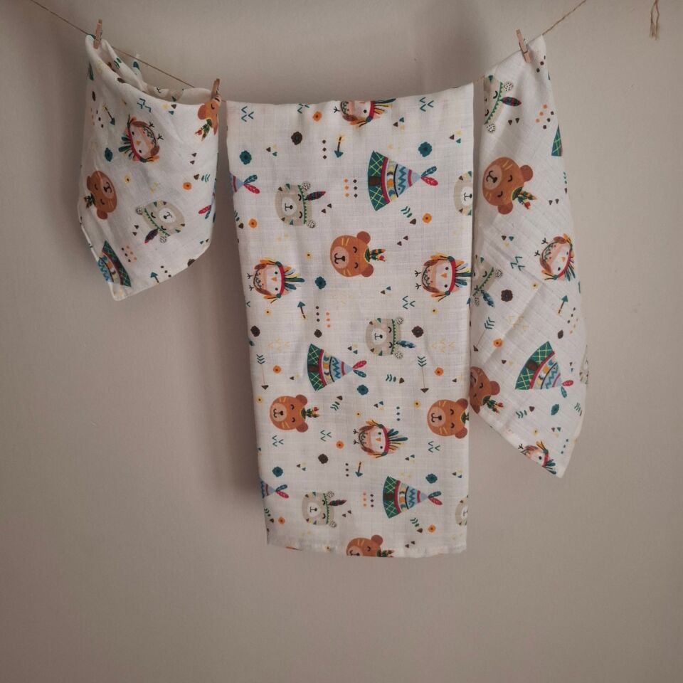 Dery Collection Müslin Bebek Örtüsü Ağız Bezi Salya Önlüğü