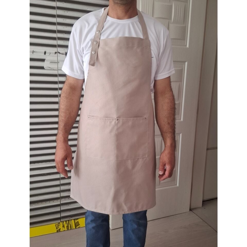 Dery Collection Şef Mutfak Önlüğü Çıtçıt Ayarlı Leke Tutmayan Sıvı Itici Kumaş