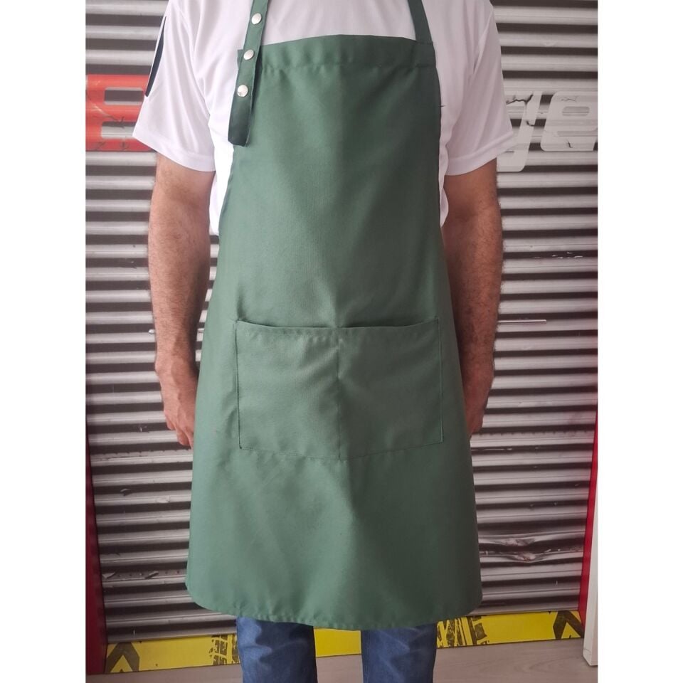 Dery Collection Yeşil Mutfak Önlüğü Çıtçıt Ayarlı